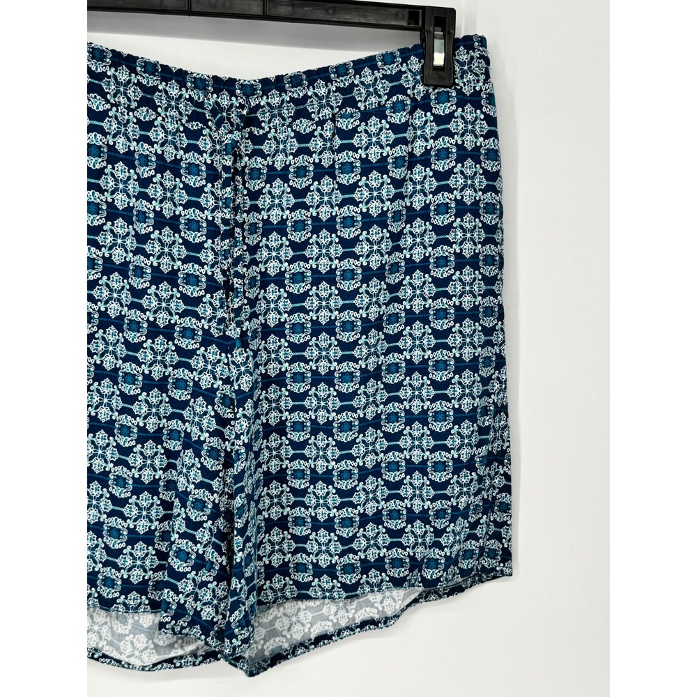 J. Jill Shorts Womens Medium Blue Excellent Elastic Waist Rayon Medallion Print - Picture 3 of 13